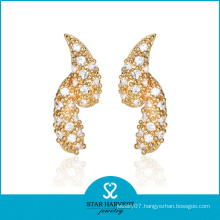 Stylish Golden Stud Silver Heavy Earrings